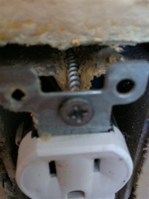 metal electrical box screw repair|broken outlet box screw.